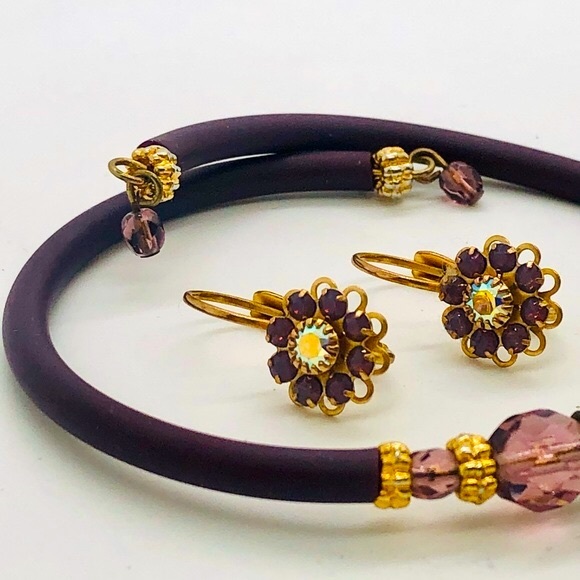 Vintage Liz Palacios Earrings & Art Glass Bracelet - Picture 12 of 13